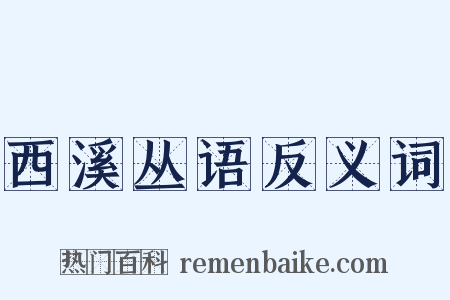 西溪丛语反义词是什么意思的图片